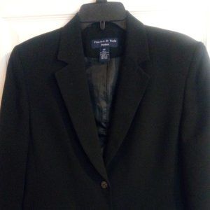Women's black blazer or jacket with lapel, Poly